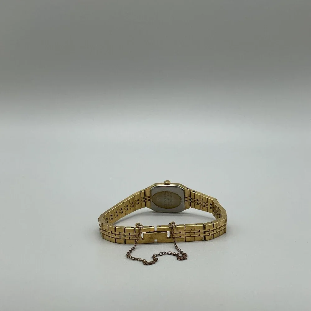 Vintage Seiko Womens Watch 16mm Gold Tone Bracelet 2C20-5209 New Battery 5.75